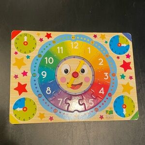 Colorful Wooden Clock Puzzle for Kids